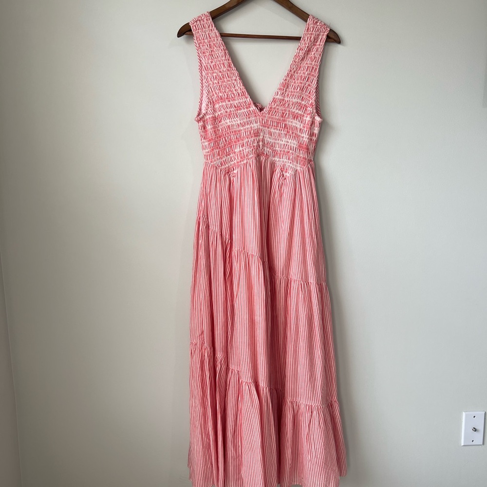 Free People Juno Smocked Tiered Maxi Dress Sz Xs Bohemian Flare Stripe Dress - Picture 8 of 16